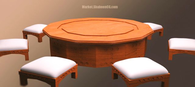 Arabic Furniture Table 3D Model