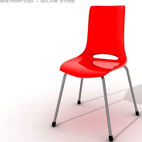 Colourful plastic chair 3D Model