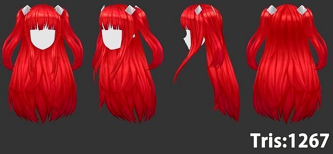 Cartoon hair 01 Low-poly 3D model