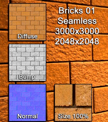 Bricks 01 3D Model