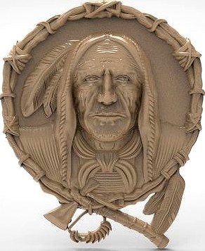 Indian chief-2 3D models for artcam and aspire