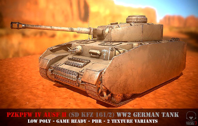 Panzer IV - WW 2 German Tank - Game Ready - PBR - 3D model