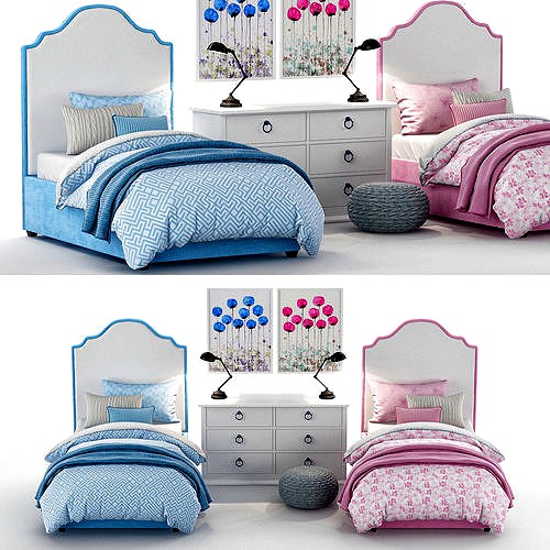 RH Baby Child Francesca Upholstered Bed Collection