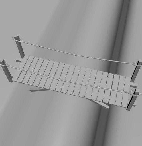 Small Wooden Bridge 3D Model