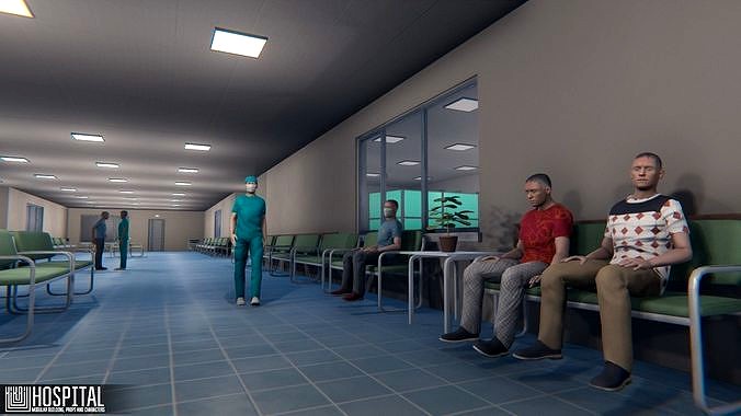 Hospital - modular building  props and characters