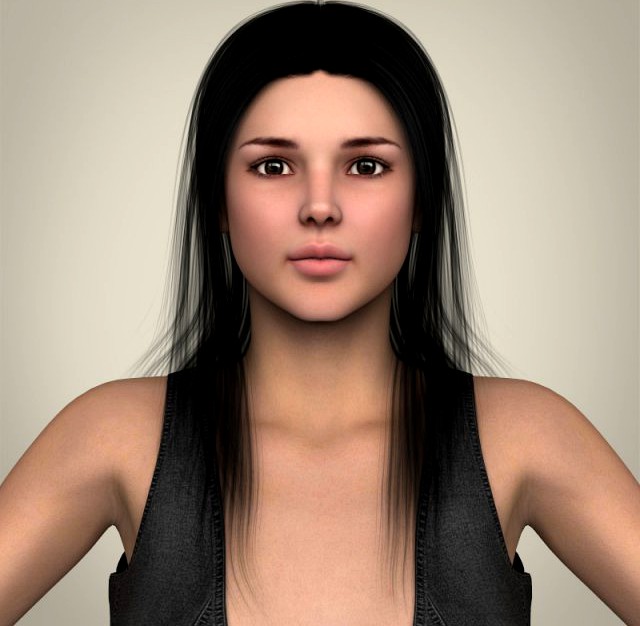 Realistic Beautiful Sexy Girl 3D Model