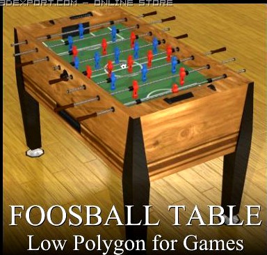 Low Polygon Foosball Table 3D Model