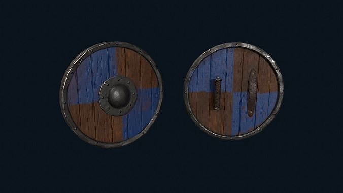 Stylized Medieval Shield - Round Shield - Wooden Shield