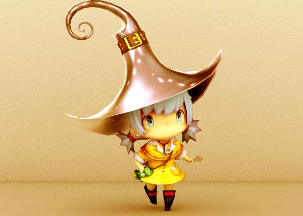 Cartoon girl witch - w1