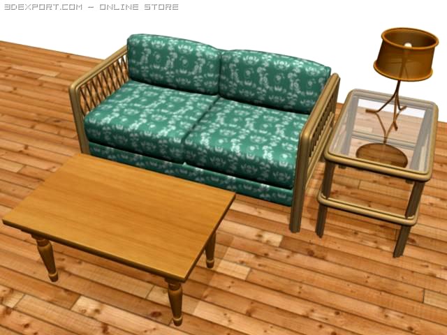 Wicker furniture 3D Model