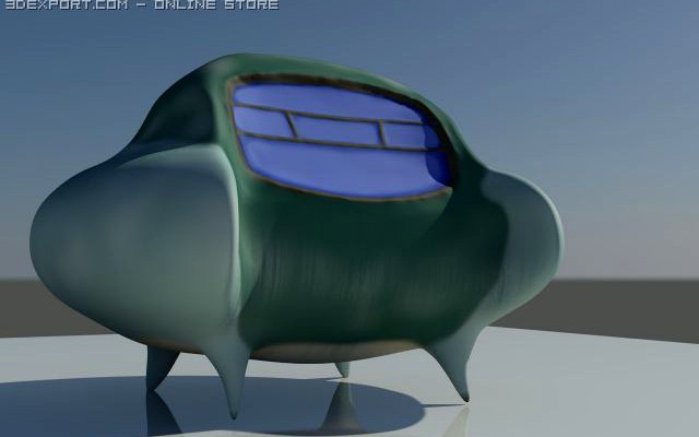 Download free Clay Alien SpaceShip Sculpture 3D Model