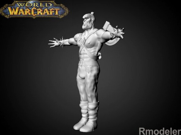 Red ORk Axe 3D Model