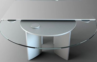 Oval Glass Top Table 3D Model