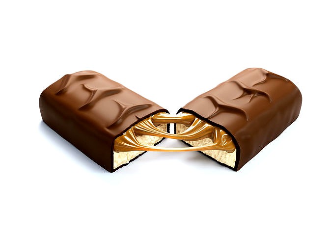 Snickers chocolate broken