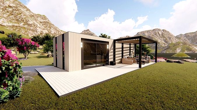 mobile home tiny house  vacation house on 35 3dmodel