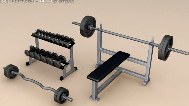 3 Peice Weight Training Set 3D Model