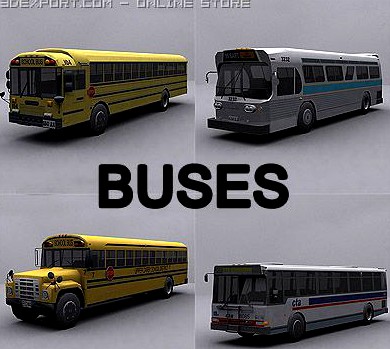 Buses Collection 3D Model