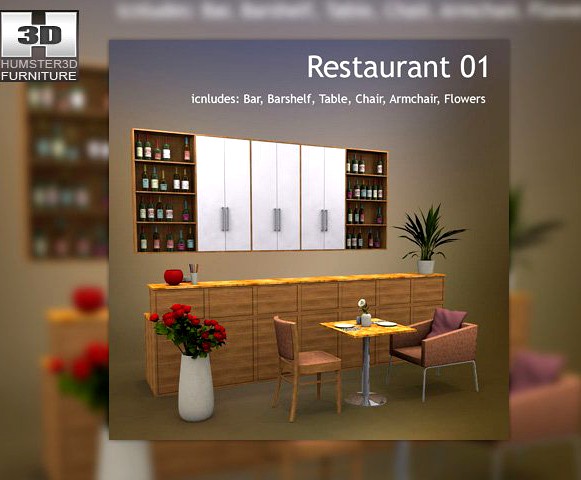 Restaurant 01 3D Model