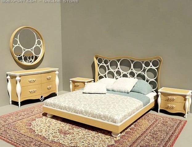 Bedroom suite from Mobilfresno fabric 3D Model