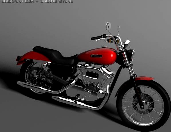 Harley Davidson XL883 Sportster Custom 2009 3D Model