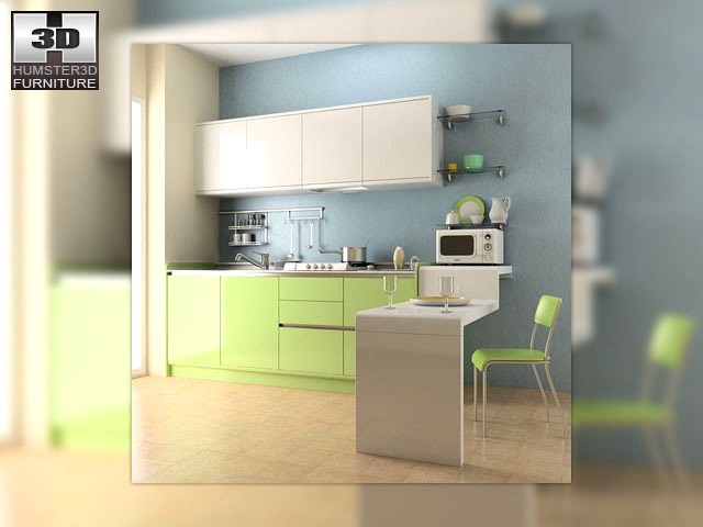 Kitchen Set 03 3D Model