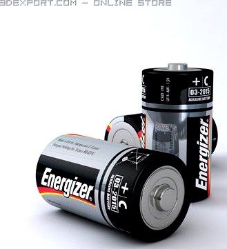 Energizer C Battery 3D Model