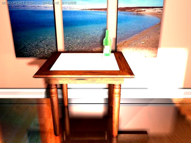 Wooden table with a glass centre 3D Model