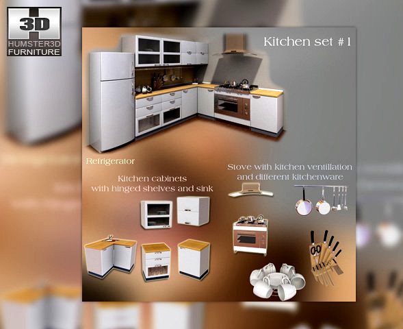 Kitchen set 3D Model