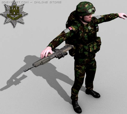 British Royal Anglian Ultimate Soldier Pack 3D Model