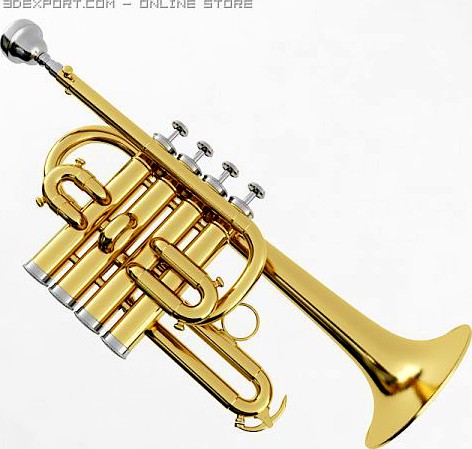 Piccolo Trumpet 3D Model