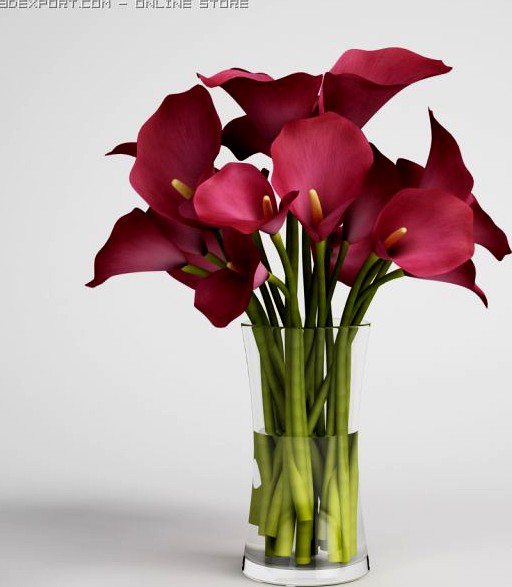 Flowers in Vase CGAxis models 006 08 3D Model
