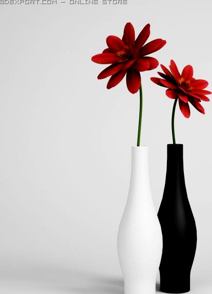 Flowers in Vase CGAxis models 006 09 3D Model