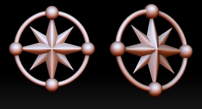 Compass star pendant | 3D