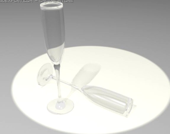 Champagne flute 3D Model