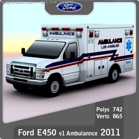 Ford E450 Ambulance v1 3D Model