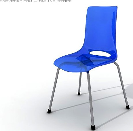 Transparent plastic kitchen chair 3D Model