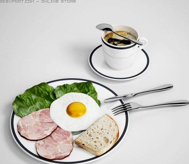 Breakfast Meal 01 3D Model