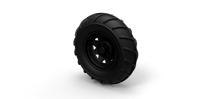 Diecast Front wheel from Mud dragster | 3D