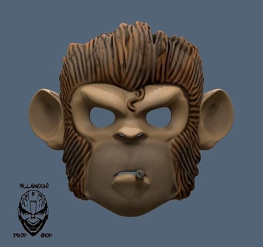 Space Monkey  Pogo Mask | 3D