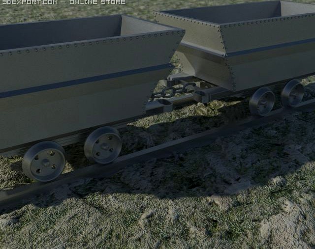 Mine Ore Wagons 3D Model