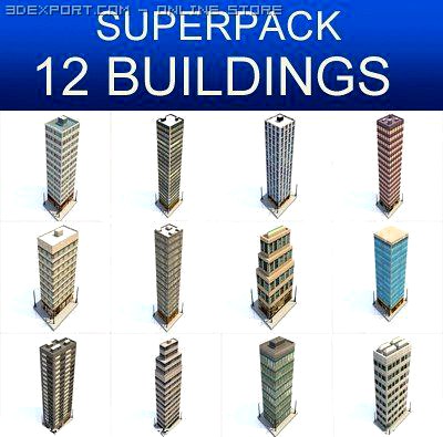 Skyscraper Building Super Pack 3D Model