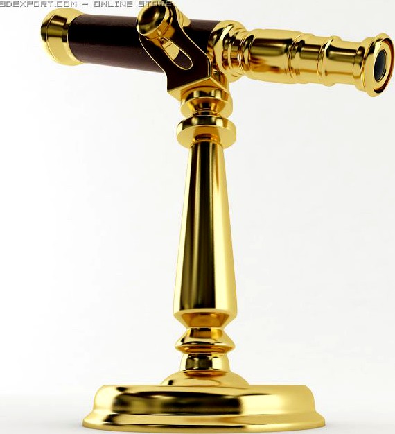 Brass Desk Telescope 3D Model