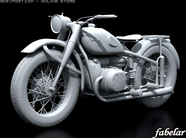 Vintage motorcycle 3D Model