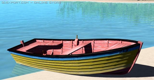Old Rowing Boat 3D Model