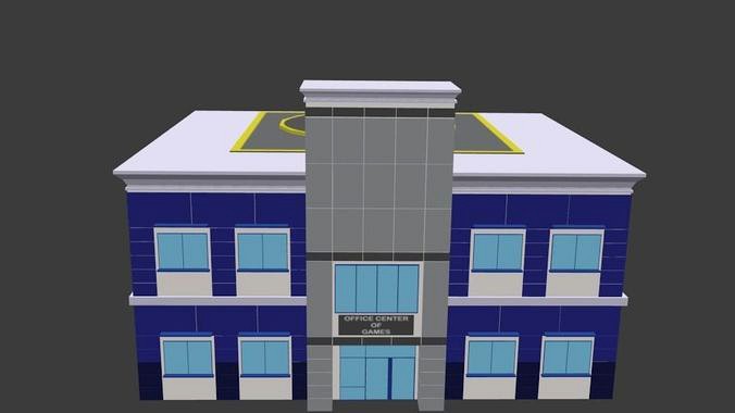 Precious Office Building Minimalis - 3D Exterior Low Poly