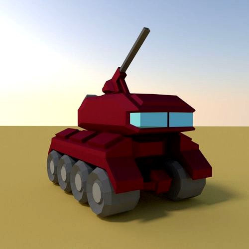 Very Low-poly Artillery Tank