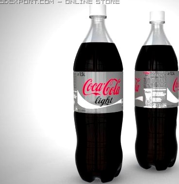 Coca cola light bottles 3D Model