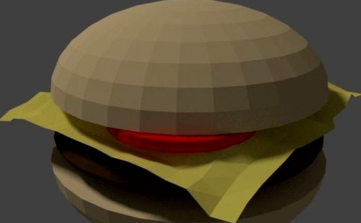 Low-poly cheesburger