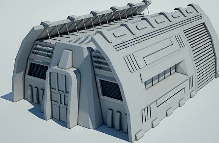 Futuristic Sci Fi Building 9 3D Model
