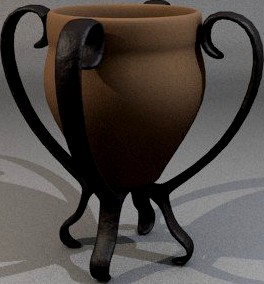 Clay Pot With Stand 3D Model